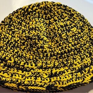 Stylish Yellow and Black Crochet Beanie